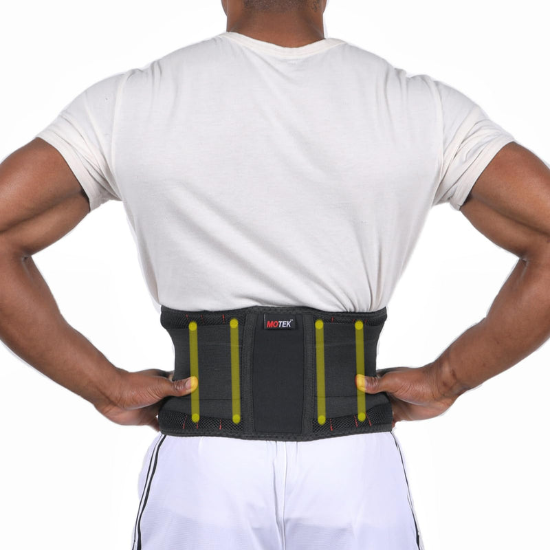 MOTEK Back Support Brace for Men & Women (Small 24-28") | Breathable Material, Lightweight Support, Dual Adjustable Straps | Lower Back Pain Relief | Lumbar Support Small (24-28")