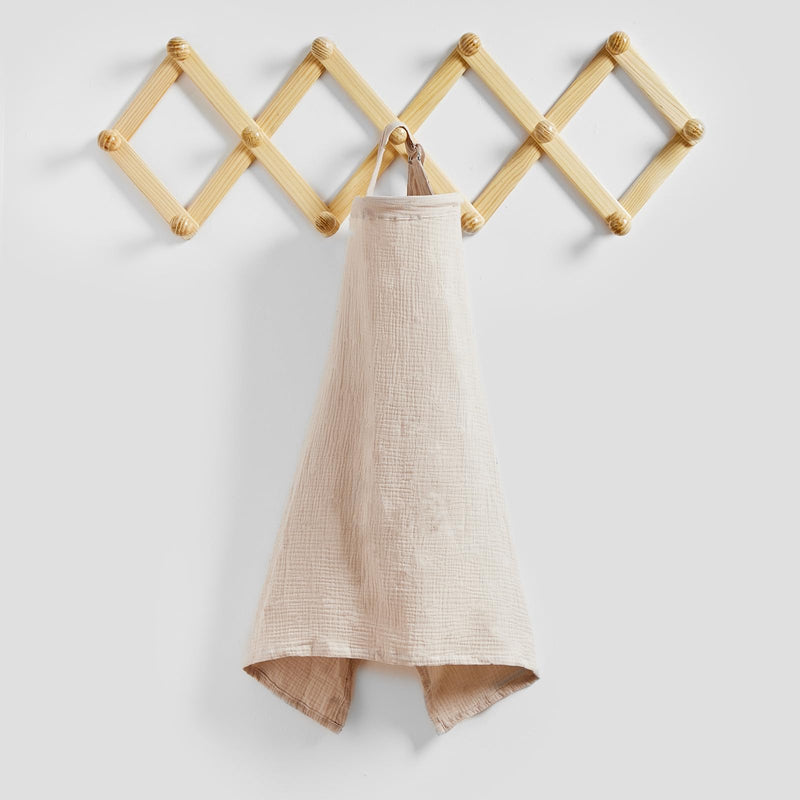 [Australia] - insular Muslin Nursing Cover for Breastfeeding, Breathable Privacy Nursing Covers with Arch Neckline for Mom, Soft Cotton Multi-use Nursing Apron, Khaki 