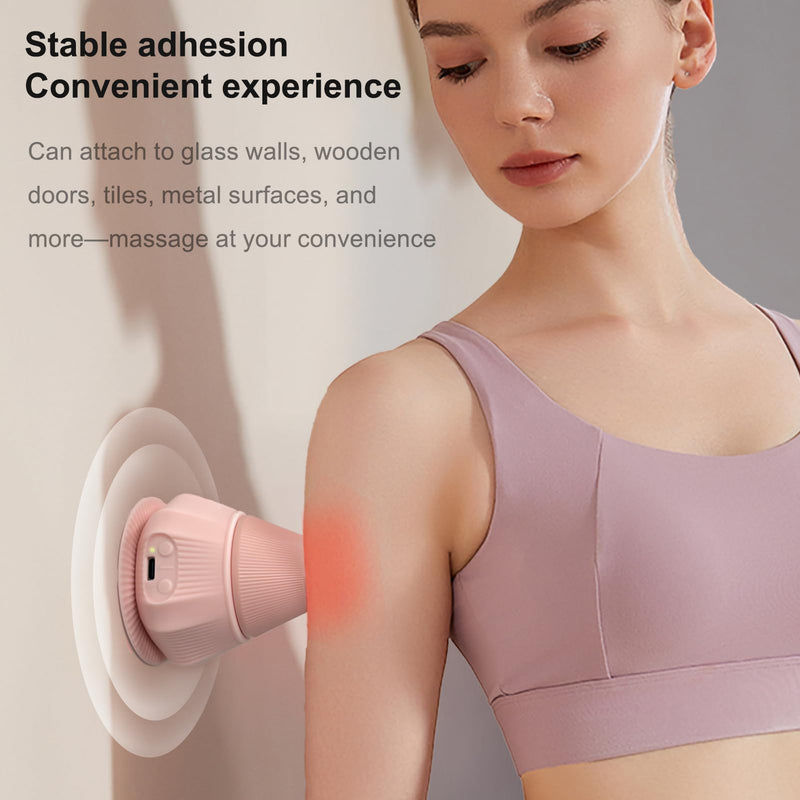 Portable Mini Electric Head Scalp Massager Stress Relax, 3 Vibration & 2 Heating, Handheld Massager Set with Suction Cup for Neck, Back, Face, Legs and Hands (Pink) Pink