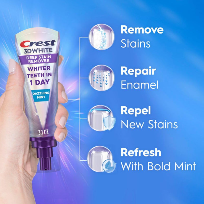 [Australia] - Crest 3DWhite Brilliance Deep Stain Remover Dazzling Mint Toothpaste - 3.1oz 