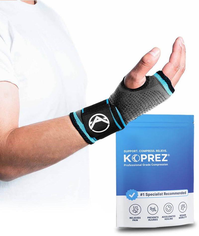Koprez Wrist Brace - Wrist Support, Best Carpal Tunnel Wrist Brace, Wrist Compression Sleeve, Left Hand Carpal Tunnel Brace, Tendonitis Wrist Brace, Hand Brace Carpal Tunnel, Wrist Wraps for Women Small Blue 1
