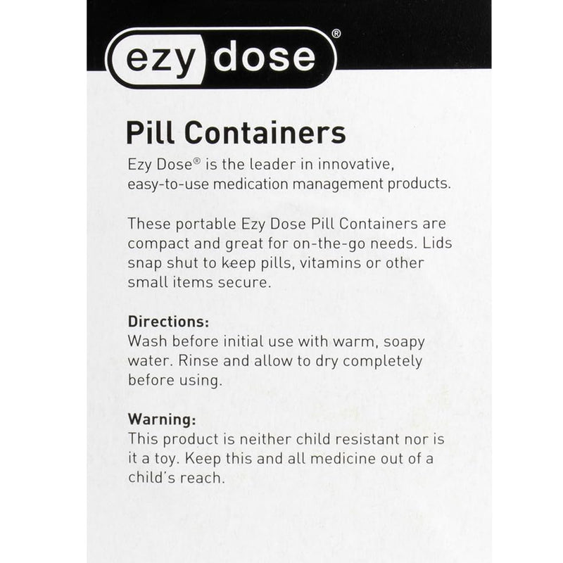 Ezy Dose Daily Round Pocket Pharmacy Pill Organizer, Blue & Pink, 2 Pack | Portable On-The-Go, Pill Box, Organizer and Vitamin Containers, Snap Shut Lids, Perfect For Traveling, BPA Free 2-Pack
