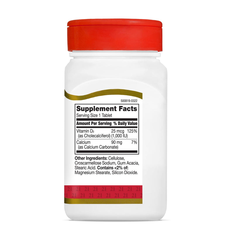 21st Century D 1000 IU Tablets, 300 Count (Pack of 4) 300 Count (Pack of 4)