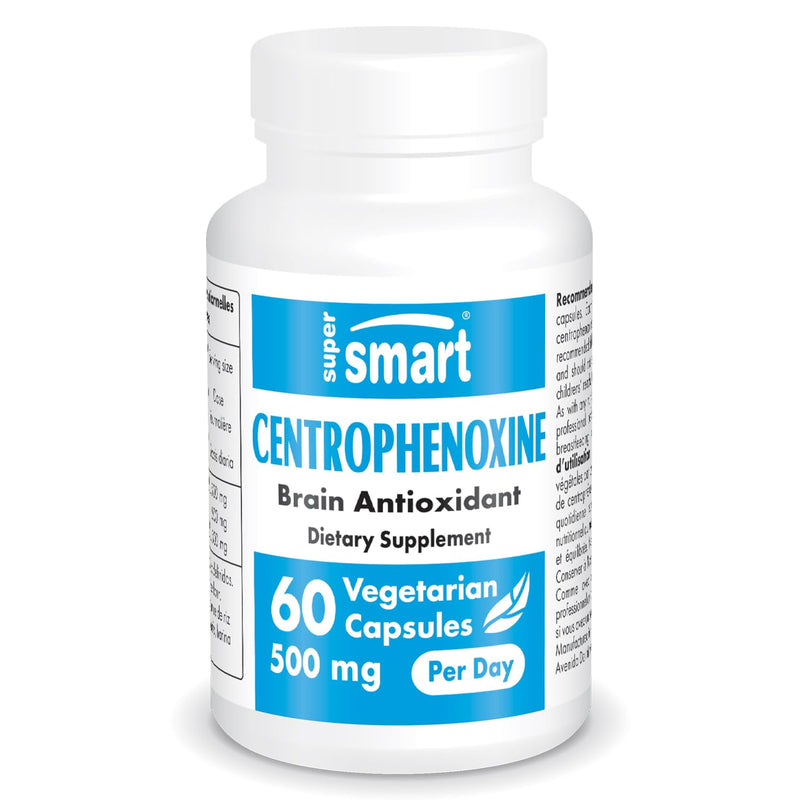 Supersmart - Centrophenoxine 500mg per Day (DMAE & pCPA) - Nootropics Supplement | Non-GMO & Gluten Free - 60 Vegetarian Capsules