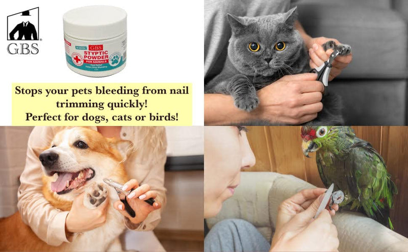 G.B.S 5 oz Quick Stop Styptic Powder for Animals Dogs with Sealed Top + Scoop, Cats & Birds Cutting Nails - Stop Bleeding Styptic Clotting Blood Powder & Dog & Cat Pets Nail Trimmers and Clippers - PawsPlanet Australia
