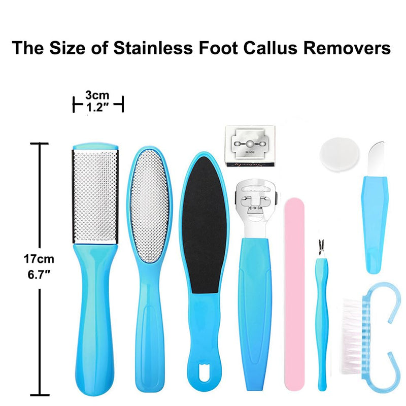 [Australia] - Stainless Callus Removers Set Foot File Pedicure Tools Kit for Feet Nail Clippers Set Fingernail Clipper Toenail Clipper Nail Care Tool with Travel Case for Men Women 