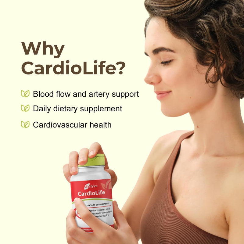 Intra Lifestyles CardioLife Supplement - Herbal Heart Health Support with Vitamin K2 (MK7), Folic Acid, Beetroot, Cayenne Extract & More – Made in Canada – 60 Capsules (1) 1 Count (Pack of 1)