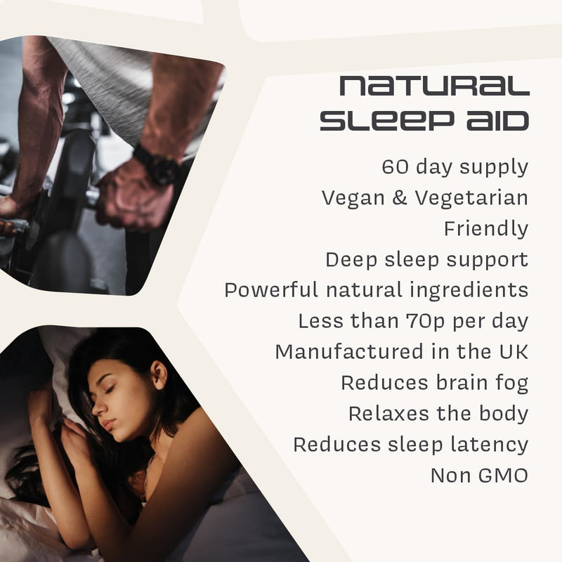 Reset, Sleep Aid Supplement, Magnesium Bisglycinate, Inositol, Pantothenic Acid, Zinc and Vitamin B6, Sleep Supplements for Adults, Deep Sleep, Sleeping Tablets, 60 Capsules