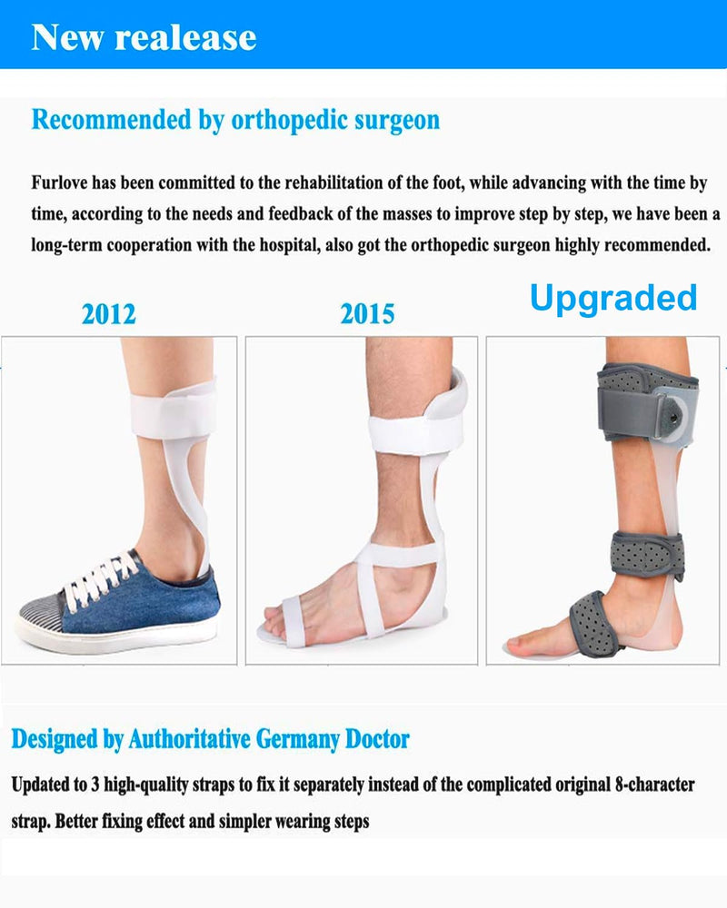 AFO Drop Foot Brace Medical Ankle Foot Orthosis Support Foot Drop Postural Correction Brace (Left/XL) XL / Left