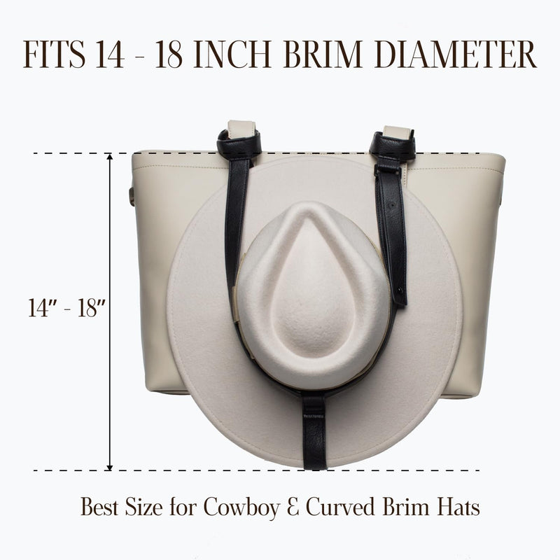 Hat Holder for Travel- Stylish Durable Travel Accessory for Purses, Totes, Bags, Backpacks, Luggage & More | Fits Multiple Cowboy Hats With Thick Or Curved Brims (Brick Vegan Leather)