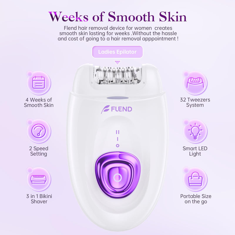 [Australia] - Epilator,Epilators Hair Removal for Women, 2 in 1 Hair Removal Device with LED Light & USB Rechargeable, Electric Shaver for Legs,Underarms,Bikini and Full Body Purple 