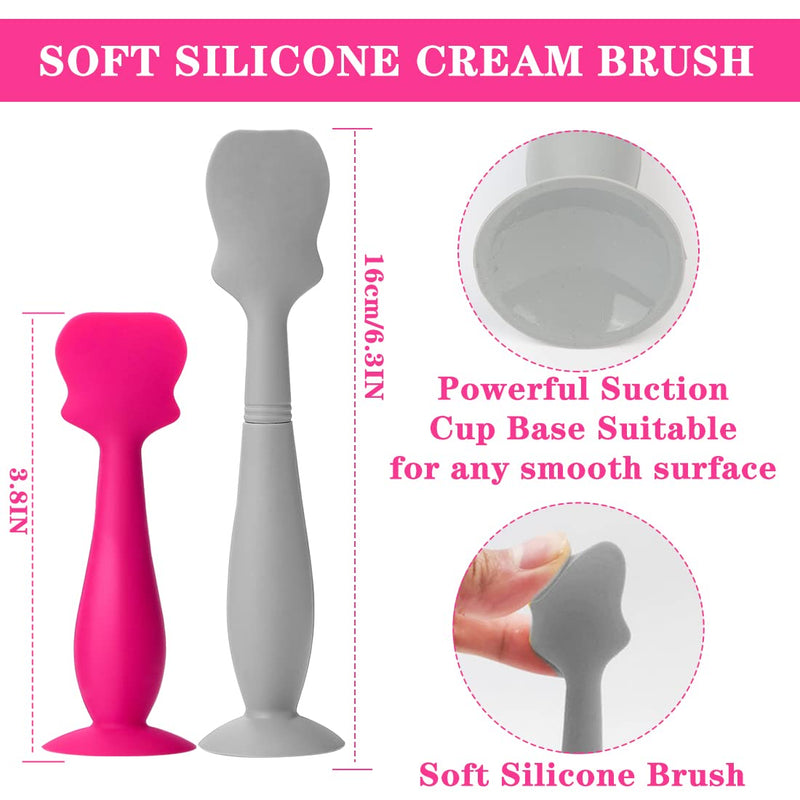 [Australia] - Diaper Cream Applicator Newborn Diaper Cream Brush Silicone Cream Applicator with Suction Cup Spatula for Baby Bottom for Babies Pack of 2 