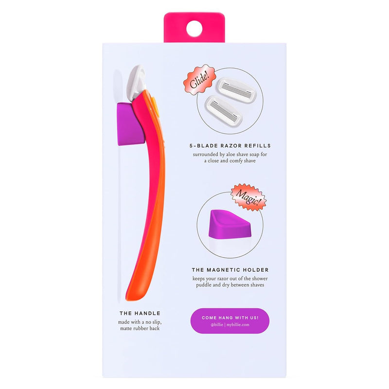 [Australia] - Billie Razors for Women Shave Kit – Women’s Razor + 2 x 5-Blade Razor Refills + Magnetic Holder – Sunburst 