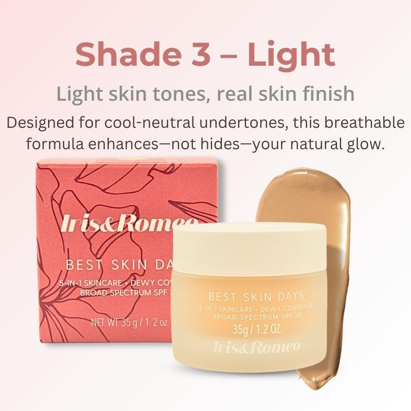 IRIS&ROMEO Best Skin Days SPF30 Whipped Tinted Moisturizer with Vitamin C + Hyaluronic Acid - Shade 3 - Light with Warm Undertones