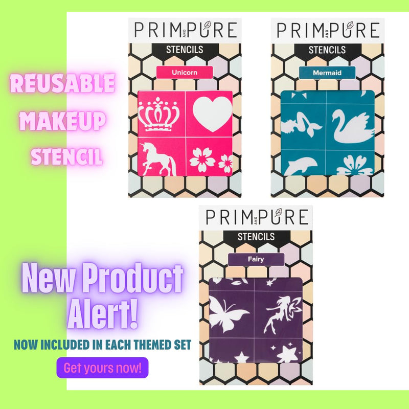 [Australia] - Prim and Pure Mineral Gift Set with Unicorn Mirror| Perfect for Play Dates & Birthday Parties | Kids Eyeshadow Makeup – Mineral | Organic & Natural Makeup Kit for Kids| Made in USA (Pink) Pink 