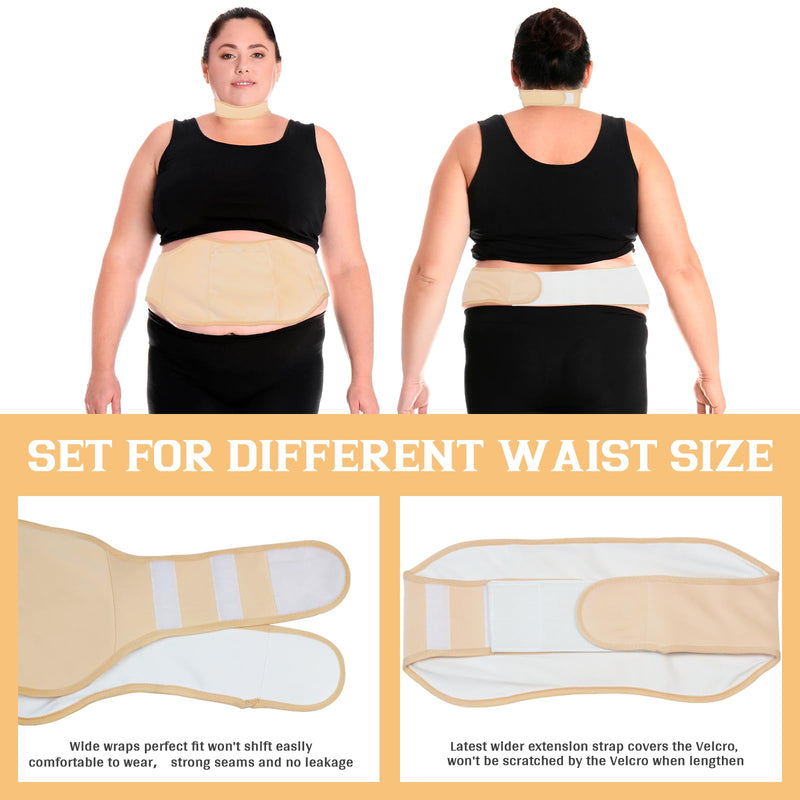 [Australia] - 4 PCs Castor Oil Wrap- Reusable Castor Oil Packs Kit Adjustable Elastic Castor Oil Cloth Safe Organic German Cotton Plus Size for Belly, Waist, Back and Neck Belly Pack 