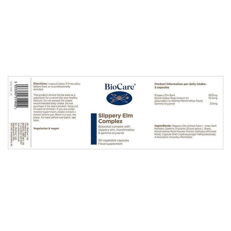 BioCare - Slippery Elm Complex | Digestion & Antioxidant Support - 90 Capsules