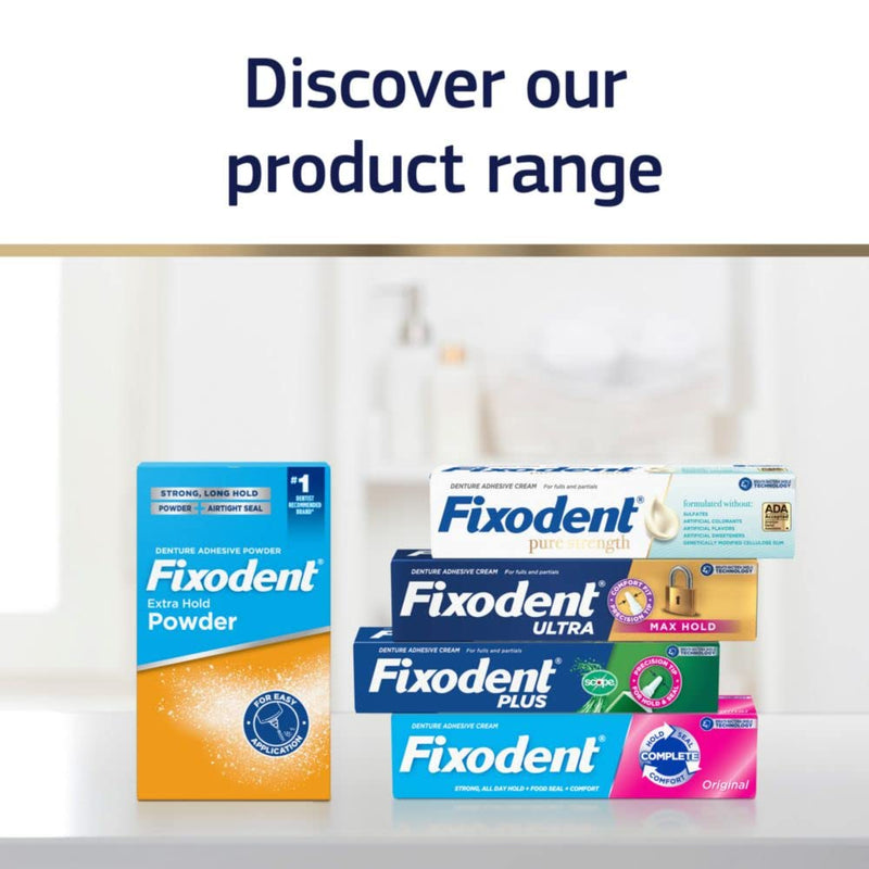 [Australia] - Fixodent Pure Strength Secure Denture Adhesive Cream for Full and Partial Denture Wearers, 2.4oz (Pack of 4) 