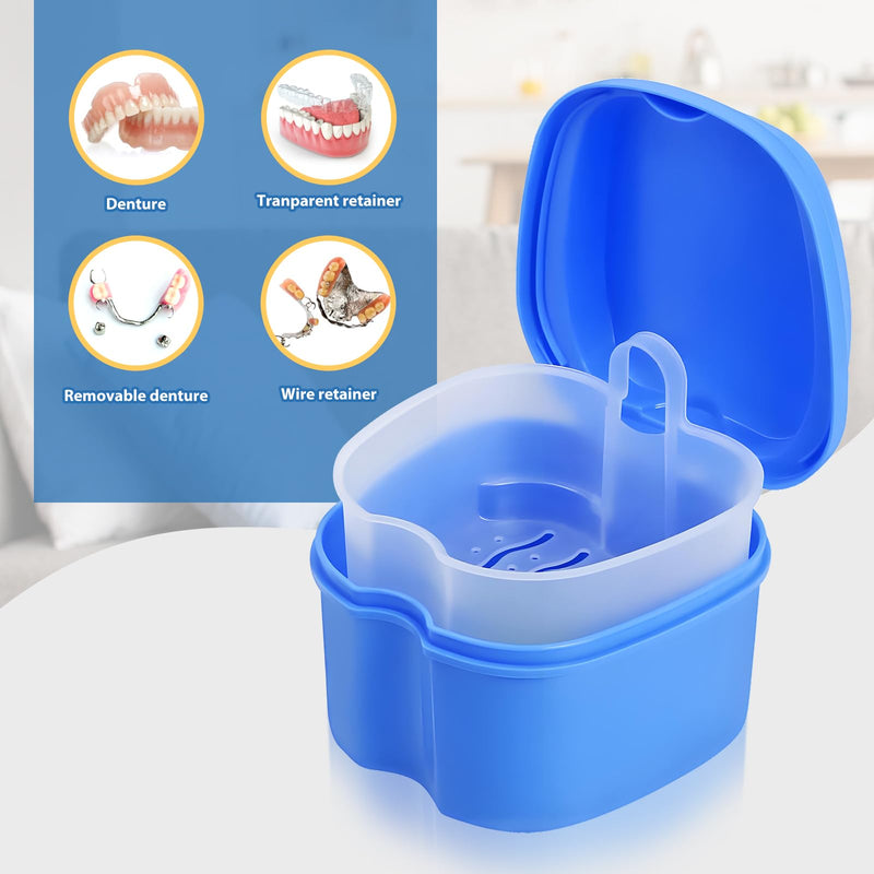 [Australia] - Luxoraiova Pack of 2 denture box denture box denture box portable braces box denture box container storage box with hanging sieve for false teeth storage cleaning 