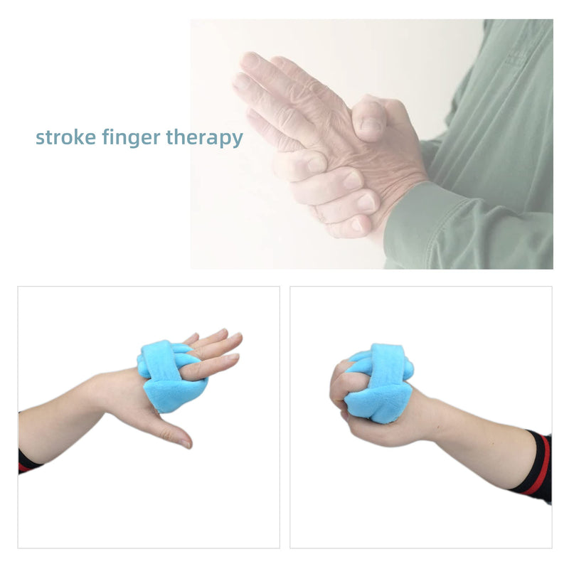 rainbowstar 2 Pack Palm Protector with Finger Separators Hand Contracture Cushion Finger Rehabilitation Training Device for Stroke Hemiplegia