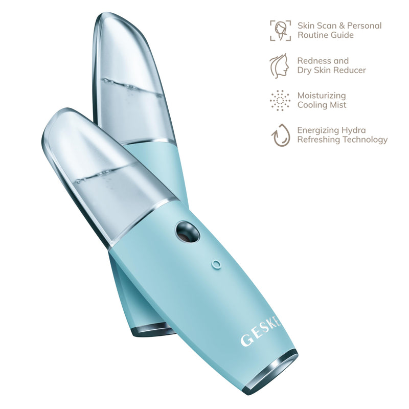 GESKE SmartAppGuided™ Facial Hydration Refresher | 4 in 1 | Water Atomizer | Moisturizing Spray Machine | Face Mister | Humidifier for Natural Glow | Reduce Redness & Dry Skin Turquoise