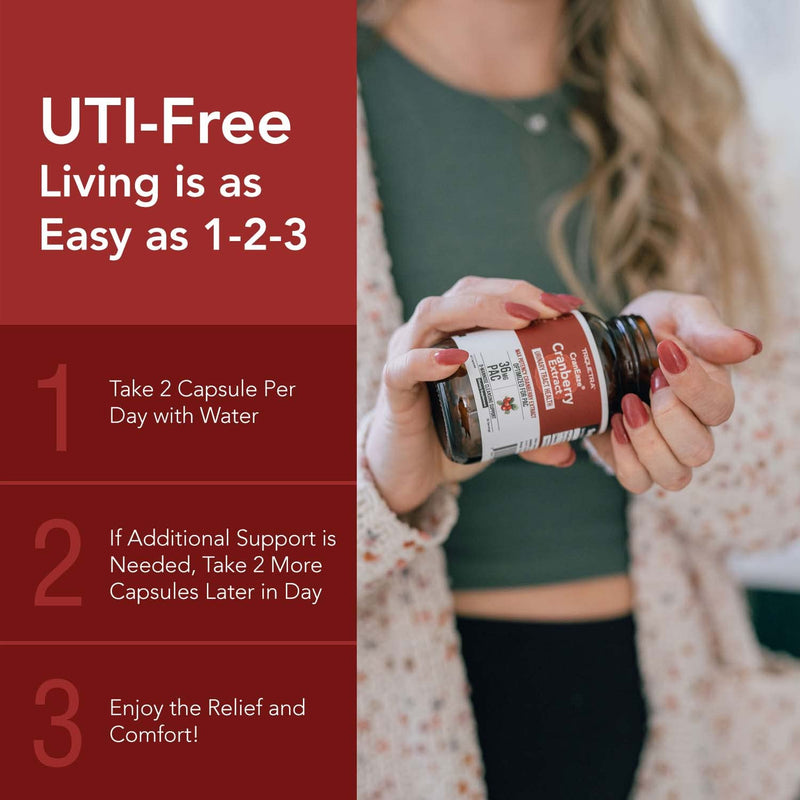 [Australia] - CranEaze®: Cranberry Juice Extract Plus D-Mannose – 36 mg PAC, 100% Soluble PAC - Supports Urinary Tract Health – Most Effective Cranberry Pills for Women, UTI Cranberry Supplement - 60 Capsules 