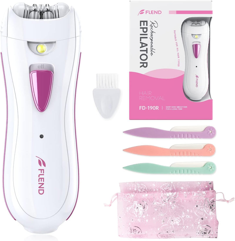 [Australia] - Epilator for Women, Facial Epilator Women, Wireless Electric Epilator, Painless Mini Epilator, Epilator with LED Light for Women, Face, Body, Armpit, Bikini, Leg White-#4 