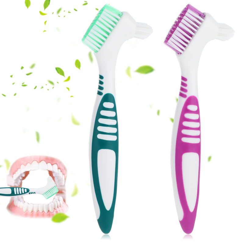 [Australia] - COMNICO denture brushes, 2-piece denture cleaning brush, high-quality hygiene denture toothbrushes for denture care, multi-layer soft bristles denture brush for denture care 