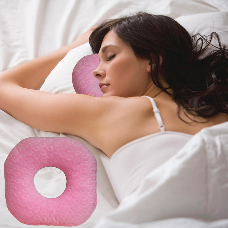 [Australia] - Ear Piercing Pillow for Side Sleepers with Hole for Ear Pain CNH, Donut Pillow for Releasing Ear Inflammation Pressure Sores Ear Pain, Ear Guard Pillow and Sleeping Pillow for Side Sleeper (Pink) Pink 