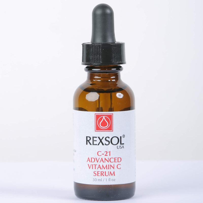 REXSOL 21% ADVANCED VITAMIN C SERUM | ORGANIC VITAMIN C SERUM FOR FACE | NATURAL VITAMIN C SERUM & DARK SPOT CORRECTOR FOR FACE. (30 ml / 1 fl oz)