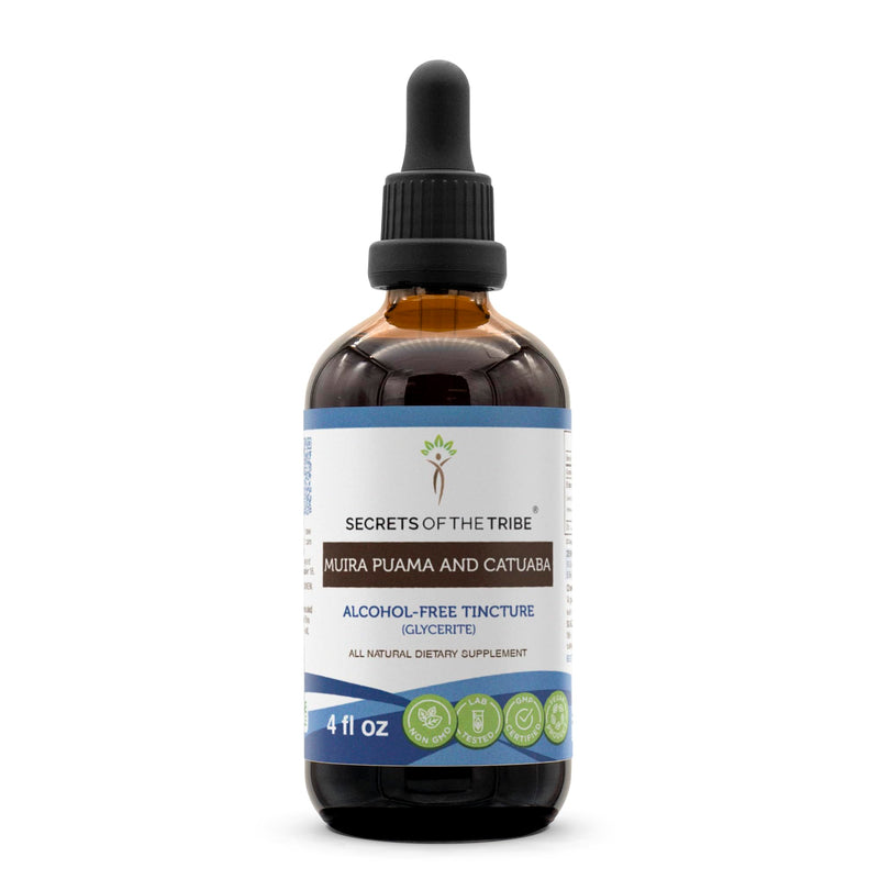[Australia] - Secrets of the Tribe Muira Puama and Catuaba Alcohol-Free Liquid Extract (Ptychopetalum Olacoides and Erythroxylum Catuaba) Dried Bark Tincture Supplement (4 FL OZ) 4 Fl Oz (Pack of 1) 