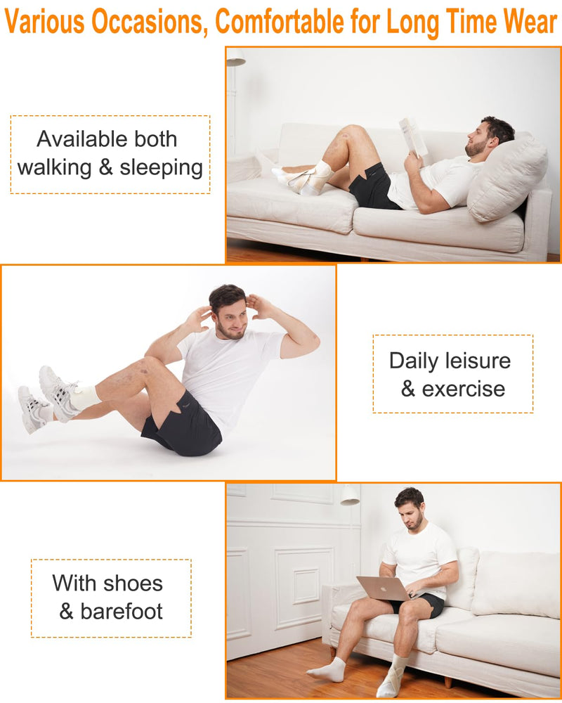 Drop Foot Brace - Adjustable AFO Ankle Brace for Walking & Stroke Recovery, Breathable Material for Ankle and Foot Support, Comfortable Design (Left, Beige) Left-Beige