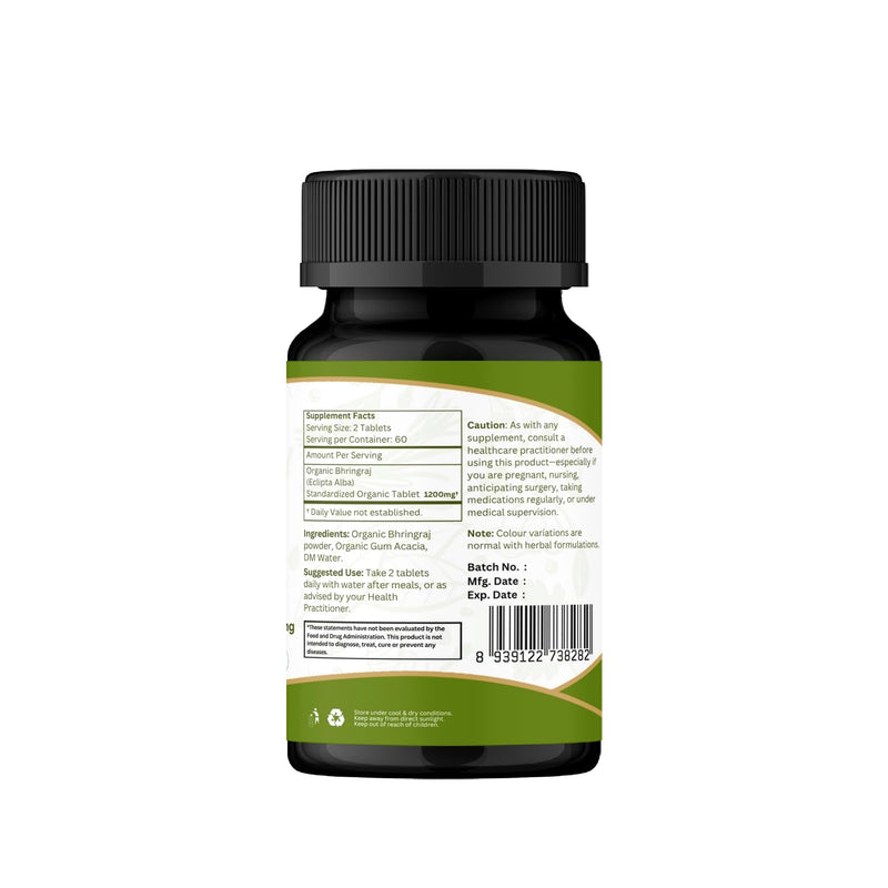 ORGANIC SPREE BHRINGRAJ 120 Tablets | Eclipta Alba (Bhringraj) | USDA Organic Certified | Organic and Natural 120tab (1) 1
