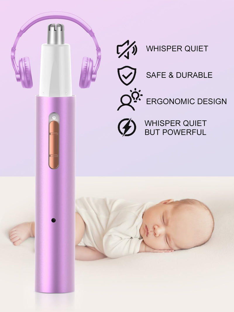 LED Display Ear and Nose Hair Trimmer Clipper for Men Women,2025 Rechargeable 2 in 1 Professional Painless Eyebrow & Facial Hair Trimmer with Powerful Motor and Dual-Edge Blades Multicolor