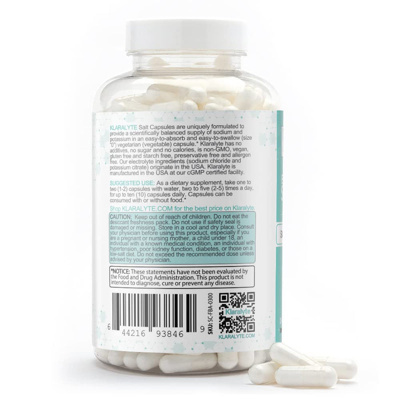 [Australia] - Buffered Electrolyte Salt Capsules, 300 Capsules Value Size, Sodium & Potassium Dietary Supplement 