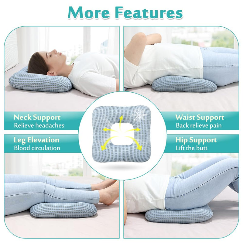 [Australia] - AOSSA Bed Sore Cushions for Butt Positioning Pillow Pressure Ulcer Cushion Medical Pressure Relief Sleeping Pillow After Surgery Positioner Wedge Turning Back Leg Coccyx Support Sitting Seat Cushion 