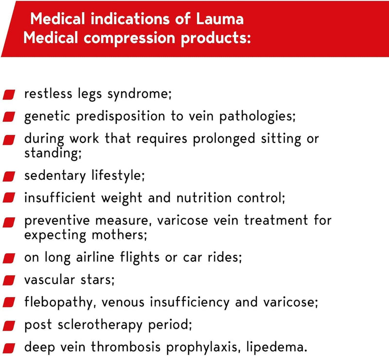 [Australia] - Lauma Medical 23-32 mmHg Compression Tights Class 2 with Closed Toe, Varicose Veins, Frequent Swelling in Legs, Pain in Calves and Feet Black L Size, Short 