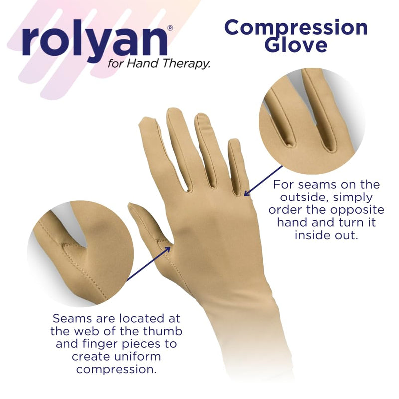 Rolyan Compression Gloves, Compression Gloves for Arthritis for Men & Women, Arthritis Compression Gloves for Carpal Tunnel, Compression Gloves for Swelling, Pair of Gloves, Medium, Closed Finger