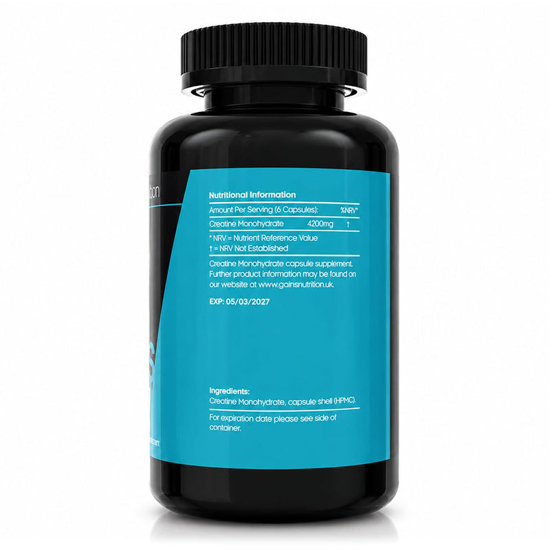 GN Creatine Capsules | 240 Creatine Monohydrate Capsules for Men & Women | High Strength 4200mg Creatine-Monohydrate Per Serving | Non-GMO, Gluten & Filler Free 240 count (Pack of 1)