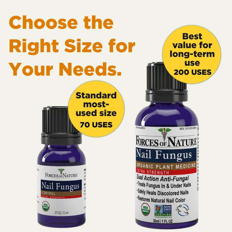 Forces of Nature Toenail Nail Fungus Treatment Extra Strength, Organic Antifungal Restores Appearance of Toenails and Fingernails, Homeopathic Medicine for Cracked, Dry and Damaged Nails, 11ml (0.37 fl oz) 0.37 Fl Oz (Pack of 1)