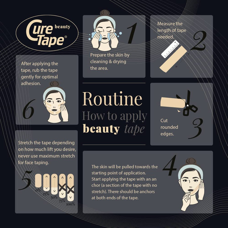 [Australia] - CureTape Beauty Kinesiology Tape | Anti-Wrinkle Face Tape | Face Lift Tape for Toning, Firming & Tightening The Skin | Kinesiology Tape for Face and Sensitive Skin | Soft on The Skin (2'' X 16') 2'' X 16' Light Beige 