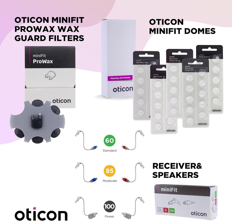 Genuine Oticon ProWax miniFit Wax Guards – OEM Replacement Filters for Oticon Hearing Aids – 4 Packs (24 Total Filters) – Compatible with More, Real, Zircon, Opn S, and Play PX