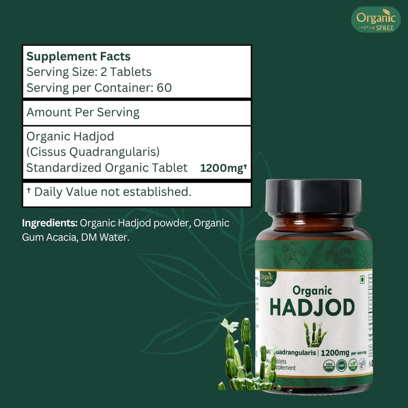 [Australia] - Hadjod 120 Tablets ‚Äì USDA Organic Cissus Quadrangularis ‚Äì Supports Joint Strength & Mobility* 1 