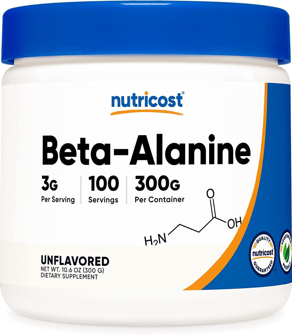 Nutricost Beta Alanine Powder 300 Grams (10.7oz) - 3 Grams Per Serving 100 Servings (Pack of 1)