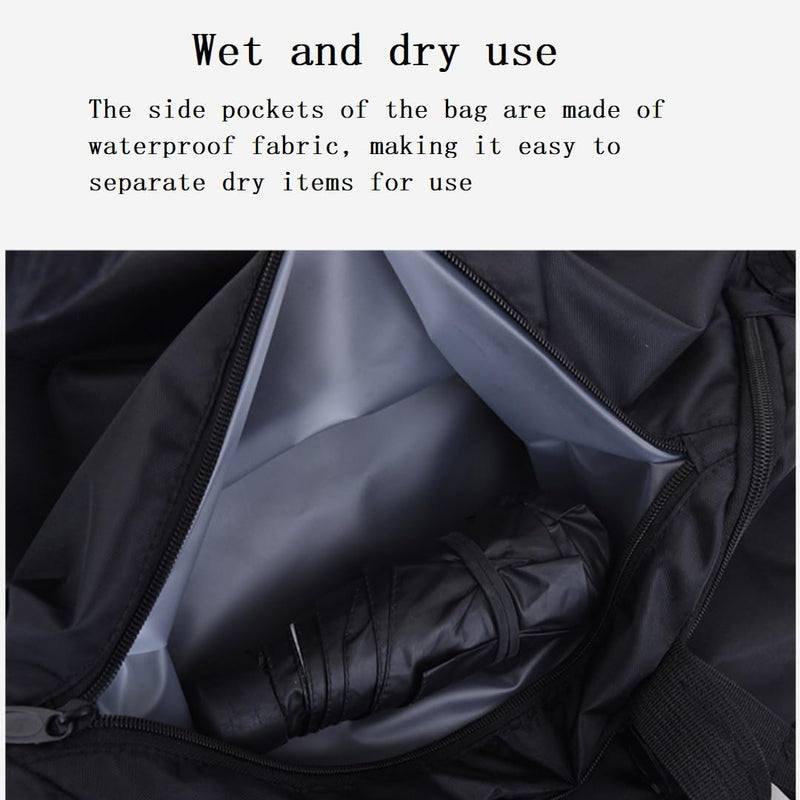 Large Waterproof Gym Bag Dry Wet Separate Compartment Sports Duffle Bag with Shoulder Strap for Travel, Fitness, Outdoor (50L)