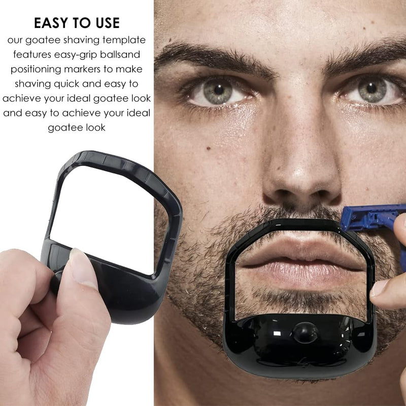 [Australia] - Beard Shaper Stencil Beard Shaping, Pack of 5 Tool Beard Styling Stencil, Beard Stencil Beard Shapes, Beard Shaping and Styling Tool, for Beard Comb Styling Tool Beard Care, Black Black 