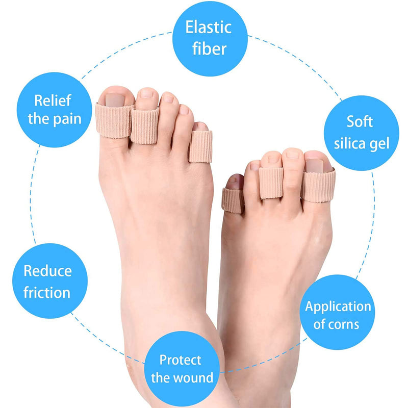 [Australia] - SHOWHEEL toe protection, 4 pieces tubular bandage, silicone toe protection, toe caps toe separator, toe protection separator, tubular bandage pressure protection, for padding the toe cover, corns, calluses 4 pieces 