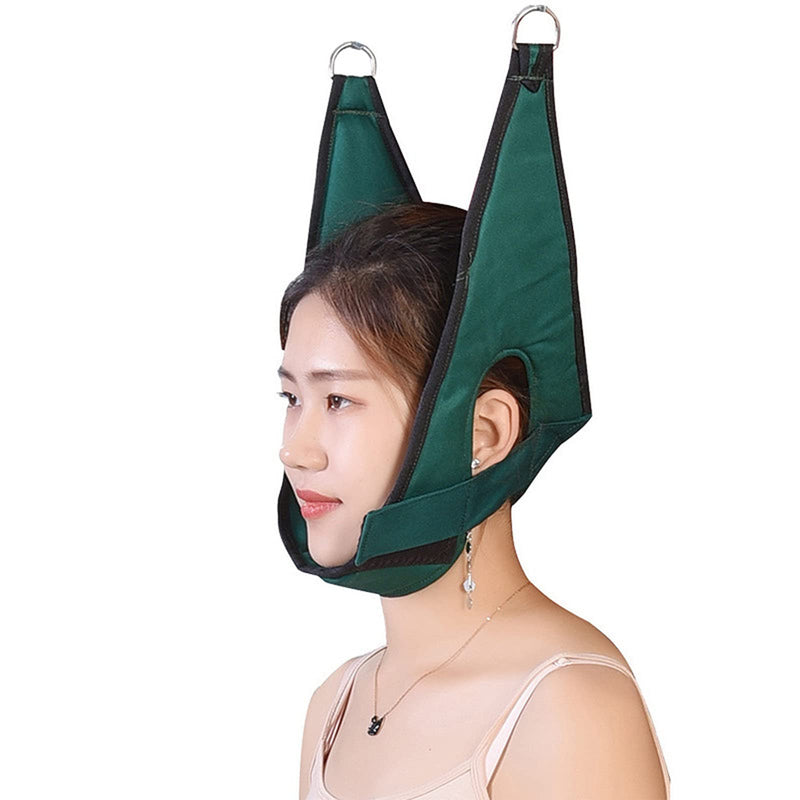 [Australia] - Cervical Traction Device, Neck Cervical Traction Device for Neck Pain Relief, Neck Stretcher Traction Harness with Hook for Home Physical Therapy Over The Door, Green, 1.0 Count 