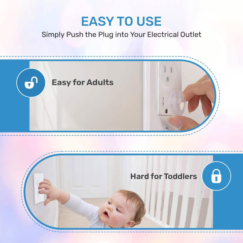 [Australia] - 24 Pack Outlet Covers Baby Proofing, Provide Shock Prevention and Easy Installation, Safe and Secure Plastic Plug Covers for Power Sockets (24 Outlet Covers) 24 Outlet Covers 