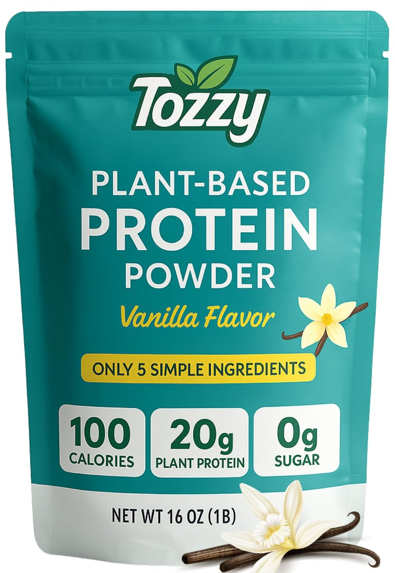 [Australia] - TOZZY Vegan Pea Protein Powder | Plant-Based Protein | Only 5 Simple Ingredients | 20g Protein, 0g Sugar | Non-GMO, Vanilla 